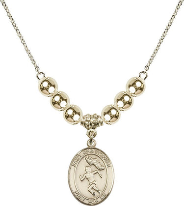 Saint Christopher Crystal Necklace | 3/4 inch | 6mm Beads _x0014_ 14kt Gold Filled