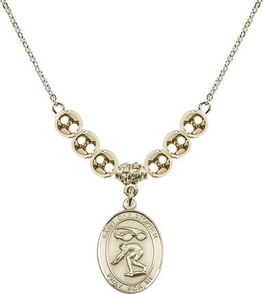 Saint Christopher Crystal Necklace | 3/4 inch | 6mm Beads _x0014_ 14kt Gold Filled