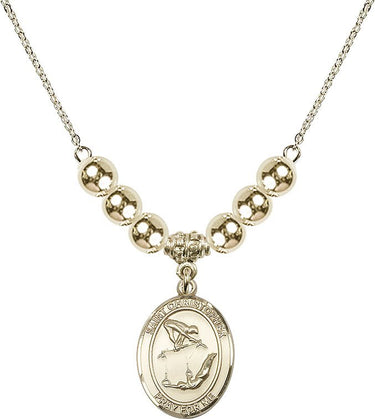 Saint Christopher Crystal Necklace | 3/4 inch | 6mm Beads _x0014_ 14kt Gold Filled