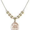 Saint Christopher Crystal Necklace | 3/4 inch | 6mm Beads _x0014_ 14kt Gold Filled