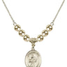Saint Sebastian Crystal Necklace | 3/4 inch | 6mm Beads _x0014_ 14kt Gold Filled