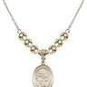 Saint Sebastian Crystal Necklace | 3/4 inch | 6mm Beads _x0014_ 14kt Gold Filled