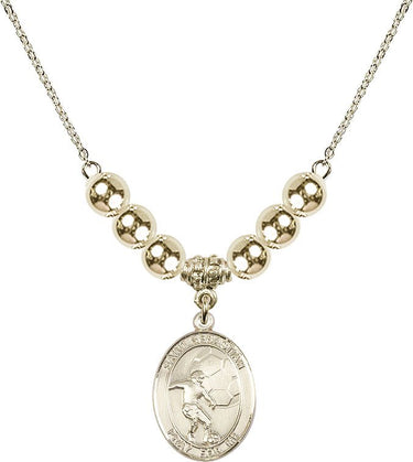 Saint Sebastian Crystal Necklace | 3/4 inch | 6mm Beads _x0014_ 14kt Gold Filled