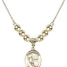Saint Sebastian Crystal Necklace | 3/4 inch | 6mm Beads _x0014_ 14kt Gold Filled