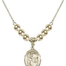 Saint Sebastian Crystal Necklace | 3/4 inch | 6mm Beads _x0014_ 14kt Gold Filled