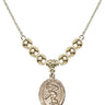 Saint Sebastian Crystal Necklace | 3/4 inch | 6mm Beads _x0014_ 14kt Gold Filled