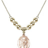 Saint Sebastian Crystal Necklace | 3/4 inch | 6mm Beads _x0014_ 14kt Gold Filled