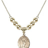 Saint Sebastian Cross Crystal Necklace | 3/4 inch | 6mm Beads _x0014_ 14kt Gold Filled