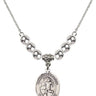 Saint Sebastian Crystal Necklace | 3/4 inch | 6mm Beads _x0014_ Sterling Silver
