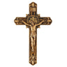 12 inch large resin St. Benedict wall crucifix with detailed medal imagery and antiqued finish by Autom