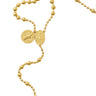 Antique gold plated St. Benedict rosary with medal center link displayed on card backing