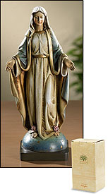 8.25 inch Our Lady of Grace statue with hand-painted Italian-inspired details by RosaryCard