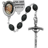 St. John Paul II black wood rosary with 6x8mm oval beads and papal crucifix in deluxe gift box