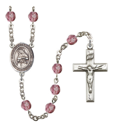 Sterling silver Virgen De La Divina Providencia birthstone rosary with 6mm beads by RosaryCard