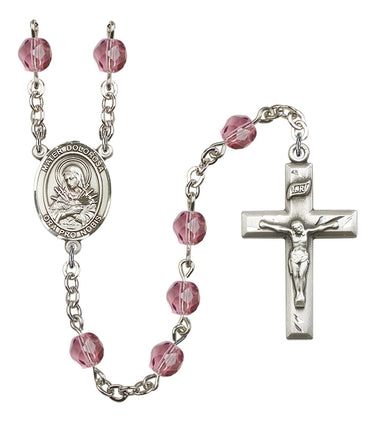 Silver tone Mater Dolorosa Sorrowful Mother rosary with 6mm birthstone beads handcrafted in USA