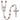 Silver tone Our Lady of Victory birthstone rosary with crystal beads handcrafted in USA