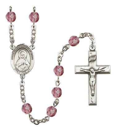 Silver tone Immaculate Heart of Mary birthstone Catholic rosary hand-assembled in USA with 12 color options