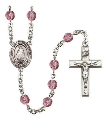 Silver Tone Our Lady of Good Help Birthstone Rosary Prayer Beads Hand Assembled in Rhode Island USA by Bliss Manufacturing