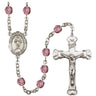 Silver Tone Our Lady of All Nations Catholic Rosary with 6mm Birthstone Beads Handcrafted in USA