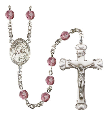 Silver Tone Our Lady of Good Counsel Catholic Rosary with Birthstone Beads Hand Assembled in USA by Bliss Manufacturing