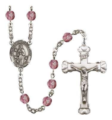 Silver Tone Our Lady of Assumption Catholic Rosary with 6mm Birthstone Beads Handcrafted in USA