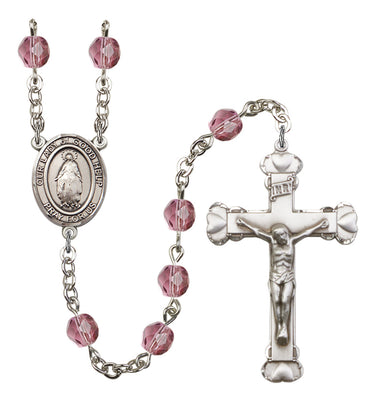 Silver Tone Our Lady of Good Help Catholic Rosary with Birthstone Beads Hand Assembled in USA by Bliss Manufacturing
