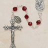 Sterling Silver Ruby Vienna Collection Catholic Rosary with 6mm Red Austrian Crystal Beads