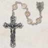 Sterling silver Crystal Vienna Collection Catholic rosary with 6mm clear Austrian crystal beads and oxidized crucifix by Creed