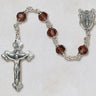 Sterling Silver Amethyst Crystal Catholic Rosary with 6mm Austrian Crystal Beads and 1.75 inch Crucifix by Creed