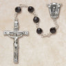 Sterling Silver Black Crystal Catholic Rosary with 6mm Austrian Beads Vienna Collection by Creed