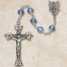 Sterling silver rosary with 6mm clear Austrian crystal beads and 1-3/4 inch crucifix by Creed Vienna Collection
