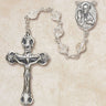 Sterling Silver Clear Crystal Catholic Rosary with 6mm Austrian crystal beads and 1.75 inch crucifix by Creed