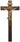 Large walnut wood wall crucifix 20 inch height with traditional Catholic design and premium hardwood construction