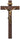 Walnut wood wall crucifix 15 inch height with traditional Catholic design and natural wood grain finish
