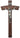 10 inch walnut wood wall crucifix with pewter corpus, traditional Catholic cross, brown finish
