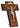 7.5 inch wood and pewter standing or wall-hanging Catholic crucifix with detailed corpus - handcrafted dual-purpose cross
