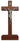8 inch walnut wood standing crucifix with pewter corpus for Catholic desk and personal prayer space