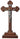 11.5 inch walnut wood standing crucifix with detailed pewter corpus for Catholic home altar and prayer space