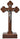 9 inch walnut wood standing table crucifix with detailed resin corpus and stable base by RosaryCard
