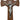 13 inch wood St. Benedict wall crucifix with silver corpus and hand-painted details