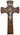 13 inch wood St. Benedict wall crucifix with silver corpus and hand-painted details