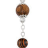 Large zebra wood Miraculous Rosary with capped Our Father beads and Miraculous Medal centerpiece made in Italy