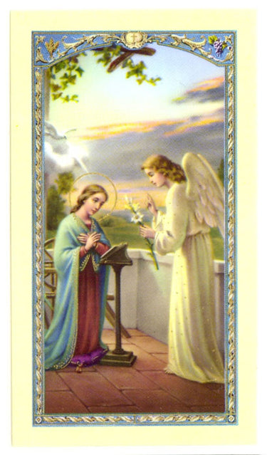 The Angelus laminated Catholic prayer card
