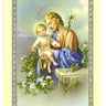 St. Joseph laminated Catholic prayer card with full color image