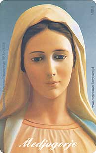 Medjugorje Marian apparition Catholic Rosary Card with raised tactile beads on durable plastic credit card size by RosaryCard