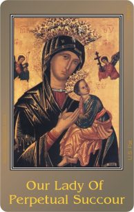 Perpetual Help Catholic Rosary Card with tactile raised beads, credit card sized, featuring Our Lady of Perpetual Help by RosaryCard