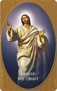 In God We Trust Rosary Card with tactile beads - credit card sized Catholic prayer tool by RosaryCard