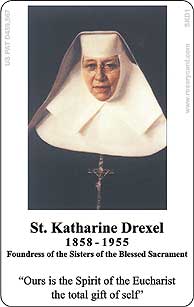 St. Katharine Drexel Rosary Card credit card sized Catholic prayer tool with raised tactile beads by RosaryCard