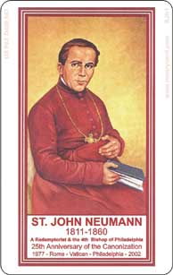 St. John Neumann Rosary Card credit card sized tactile prayer beads patron of Catholic education by RosaryCard
