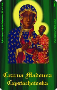 Our Lady of Czestochowa Rosary Card credit card sized tactile prayer tool with Black Madonna image by RosaryCard